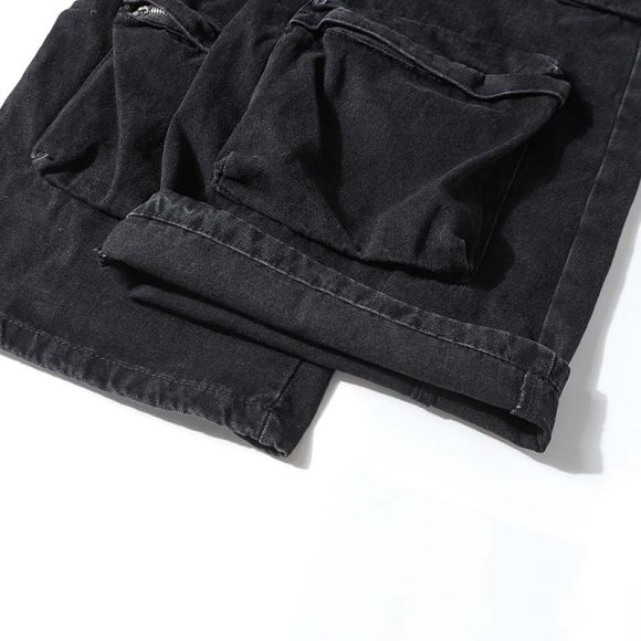 High Street Multi-pocket Heavy Industry Washed Old Cargo Jeans - Image 6
