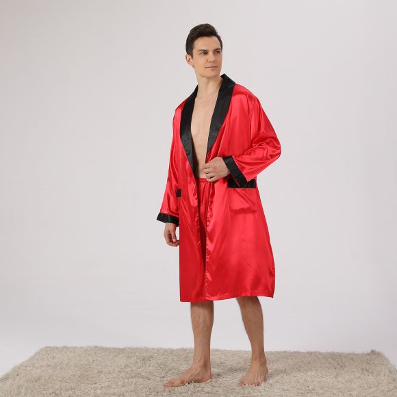 Men's Silk Nightgown Shorts Two-piece Suit - Image 5