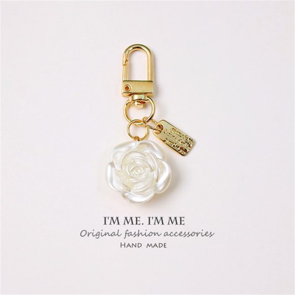 Cross-border Rose Bow Pearl Tassel Key Chain Car Pedant Decoration - Image 3