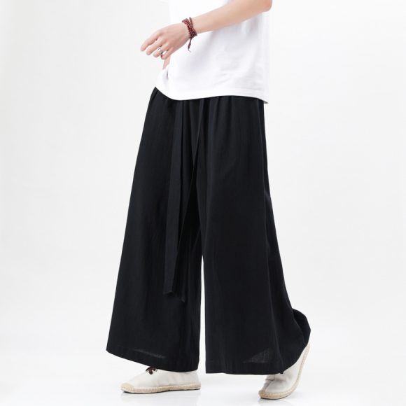Cotton And Linen Plus Size Loose Trousers Men's Chinese Style - Image 6
