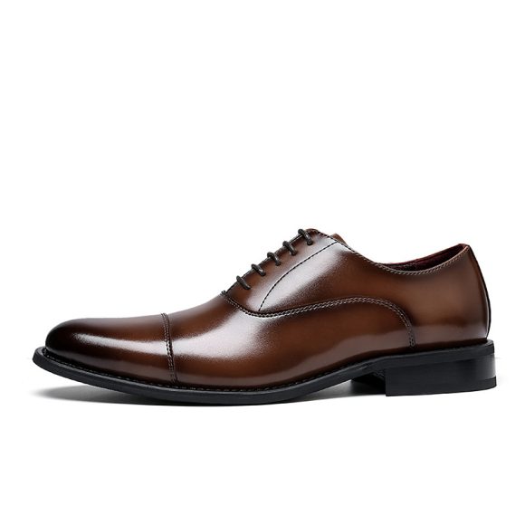 Men's Dress Shoes Inner Height Increasing Leather Shoes British Style - Image 4
