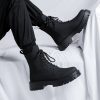 Black High-top Mid-calf Tooling Round Head Thick Bottom Martin Boots - Image 4