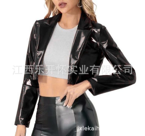 European And American Jacket Short Motorcycle Midriff Outfit Coat - Image 4
