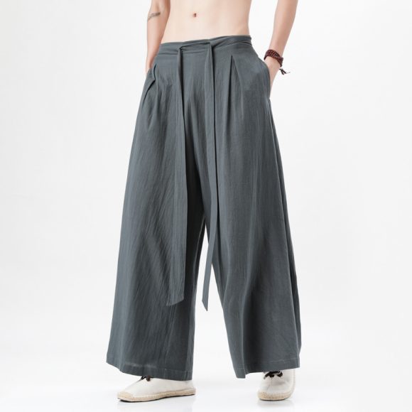 Cotton And Linen Plus Size Loose Trousers Men's Chinese Style - Image 5