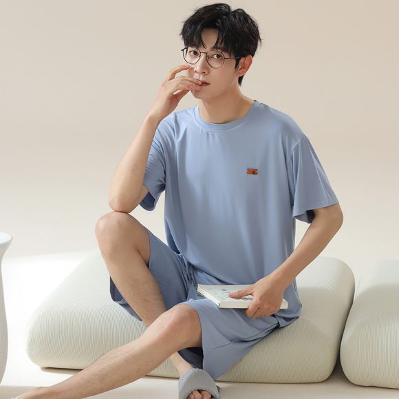 Short Sleeve Cool Wearable Ice Silk Homewear - Image 9