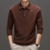 Knitwear Polo Collar Solid Color Long Sleeve Men's Sweater - Image 9