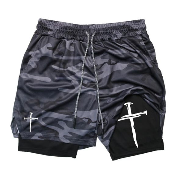 Funny Face Printed Sports Shorts - Image 5