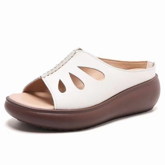 Mid-heel Outdoor Hollow Women's Slippers For Middle-aged Women - Image 3