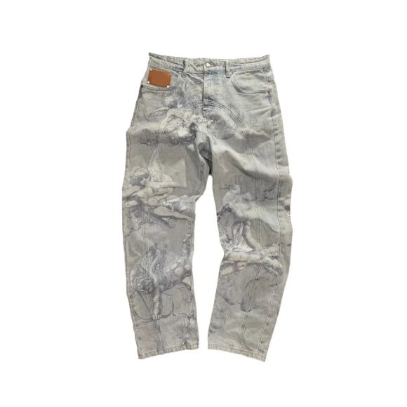 Casual All-match Graffiti Washed Worn Jeans - Image 5