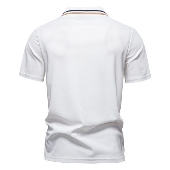 Short-sleeved Polo Shirt Striped Lapel Business Casual Top Men - Image 10