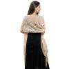 Long Sequined Embroidered Feather Shawl - Image 8