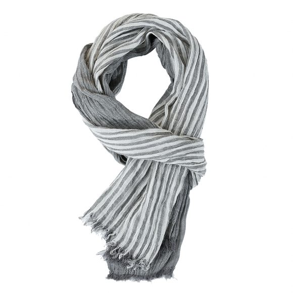 Men's Scarf Spring And Summer Pinstripe Color Matching - Image 2