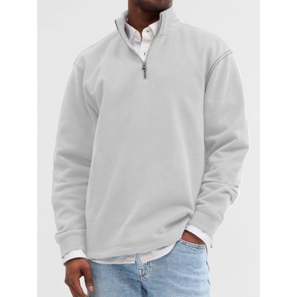 Outdoor Foreign Trade Men's Zipped Stand Collar Sweater Fashion Brand - Image 2