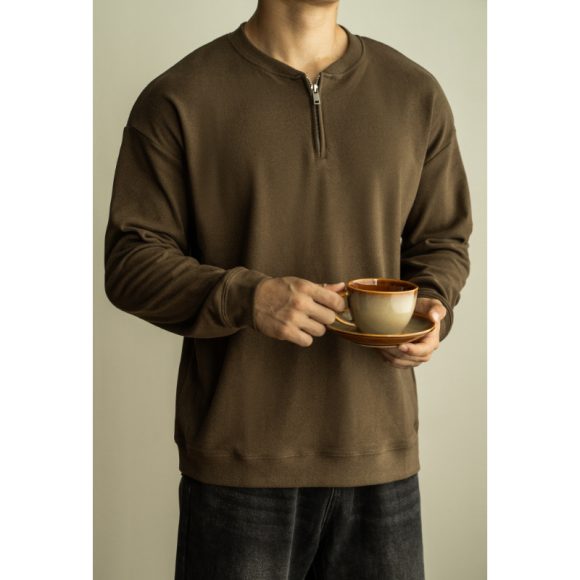 Half Long-sleeve Zipper T-shirt Men's Casual Bottoming Shirt - Image 4