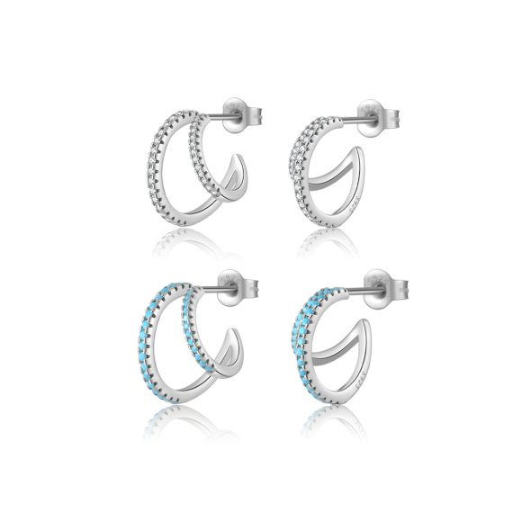 Double C Full Rhinestone Zircon Geometric Ins Temperament Entry Lux Personalized Earrings - Image 2