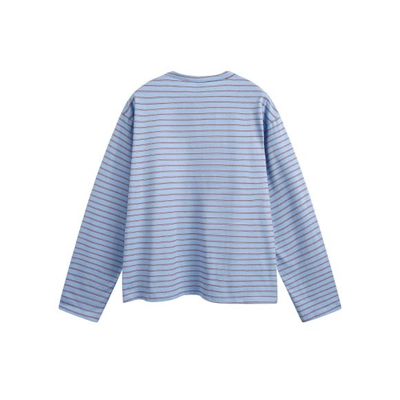 American Retro Men's Clothes Striped Long Sleeve Embroidered Button T-shirt - Image 2