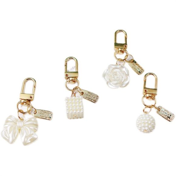Cross-border Rose Bow Pearl Tassel Key Chain Car Pedant Decoration - Image 9