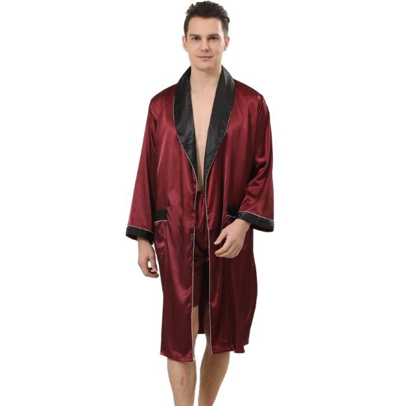 Men's Silk Nightgown Shorts Two-piece Suit - Image 6