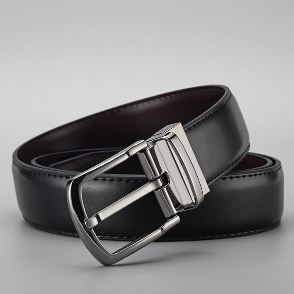 Gentleman Business Style Men's Leather Business Rotation Pin Buckle Belt - Image 2