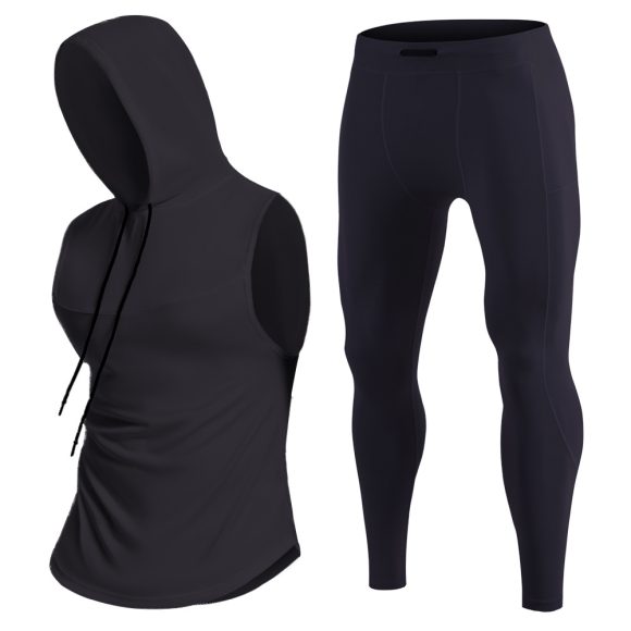 Men's Hooded Breathable Quick-dry Vest Trousers Suit - Image 7