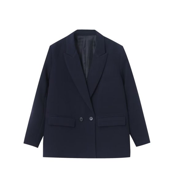 Women's Multi-color Commuter Loose Design Double-breasted Jacket - Image 8
