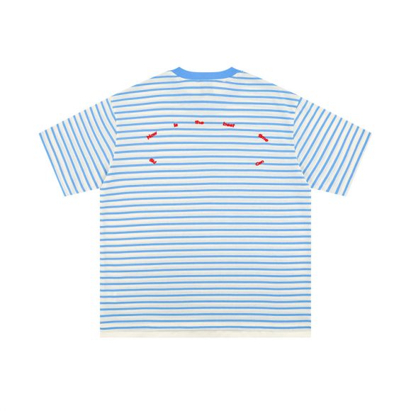 Striped Round Neck Short Sleeve T-shirt Men's Casual Top - Image 5
