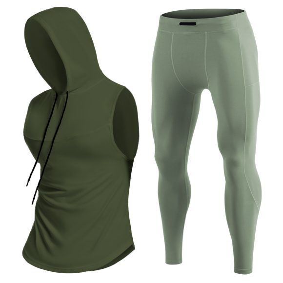 Men's Hooded Breathable Quick-dry Vest Trousers Suit - Image 9
