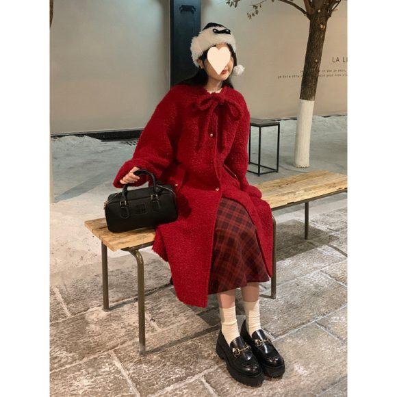 Korean Style Woolen Overknee Long Coat - Image 2