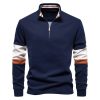 Polo Collar Contrast Color Casual All-matching Hoodie - Image 7