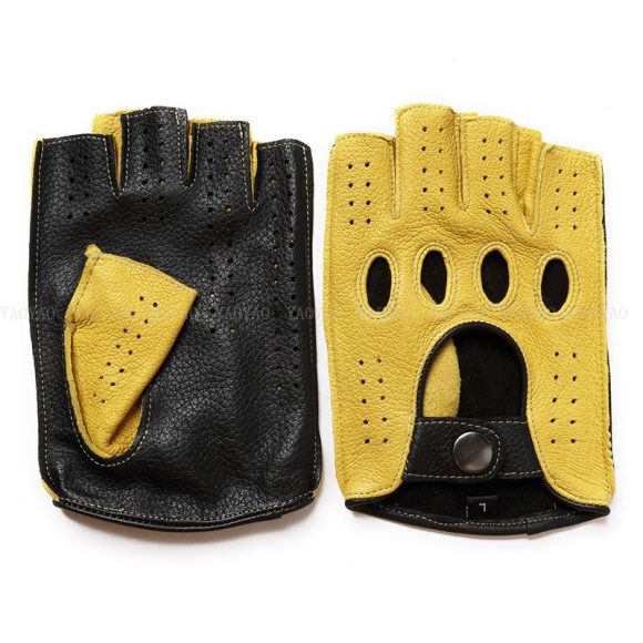 Riding Outdoor Leather Half Finger Sheepskin Gloves - Image 7