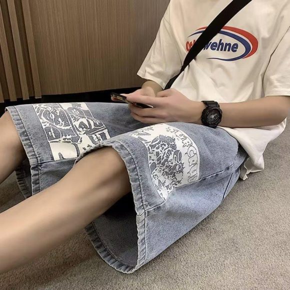 Men's Denim Shorts European Hip Hop Street Style 5-quarter Pants - Image 4