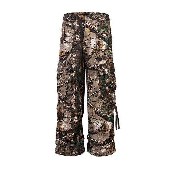 Retro Style Branches Camouflage Cargo Pants - Image 5