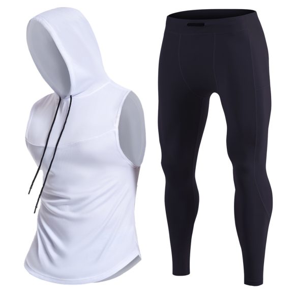 Men's Hooded Breathable Quick-dry Vest Trousers Suit - Image 3
