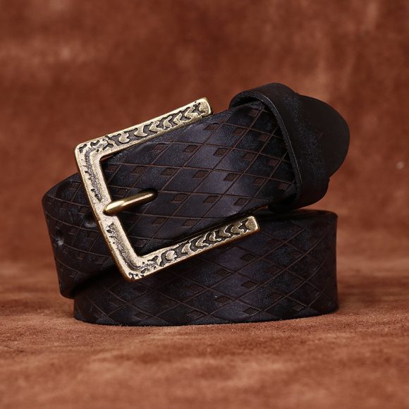 Original Diamond Carved Men's Denim Belt - Image 4