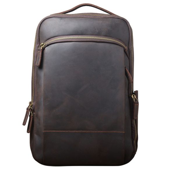 Men's Simplicity Vintage Casual Leather Backpack - Image 4