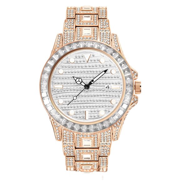 Fashion High-end Gradient Rainbow Diamond Waterproof Men's Quartz Watch - Image 6