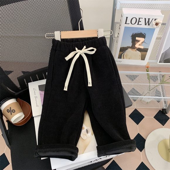 Straight-leg Pants Children Thick Warm Wide-leg Pants - Image 5