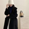 Solid Color Hooded Double-sided Wool Overcoat Women - Image 10