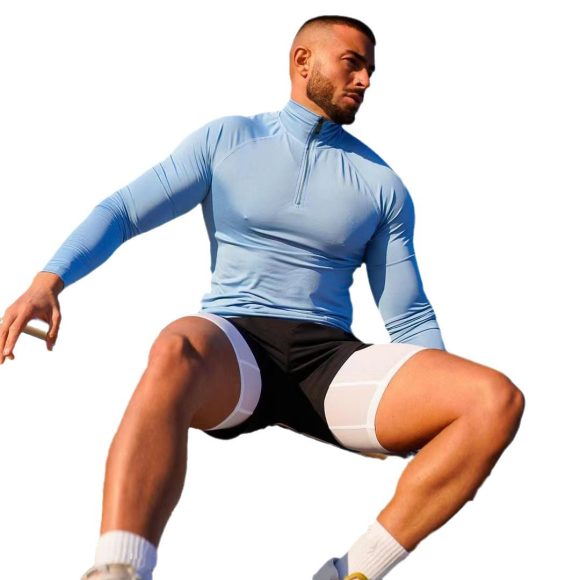 Fitness T-shirt, Quick Drying Half Zip Top, Tight Fitting Clothes, Long Sleeves - Image 7