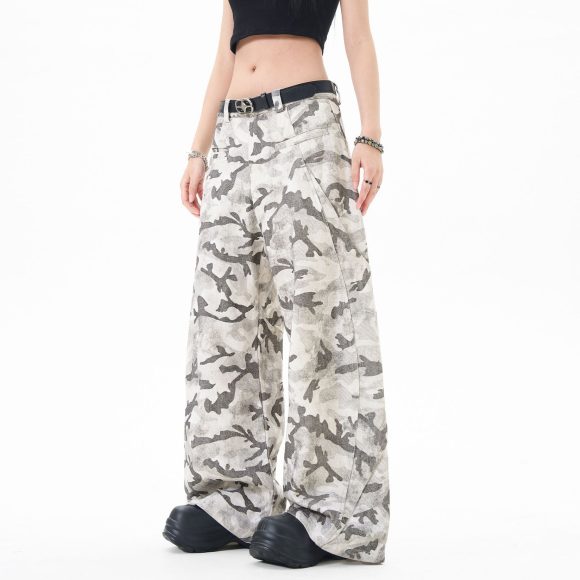 Cross-border Snow Straight Camouflage Cargo Pants - Image 2