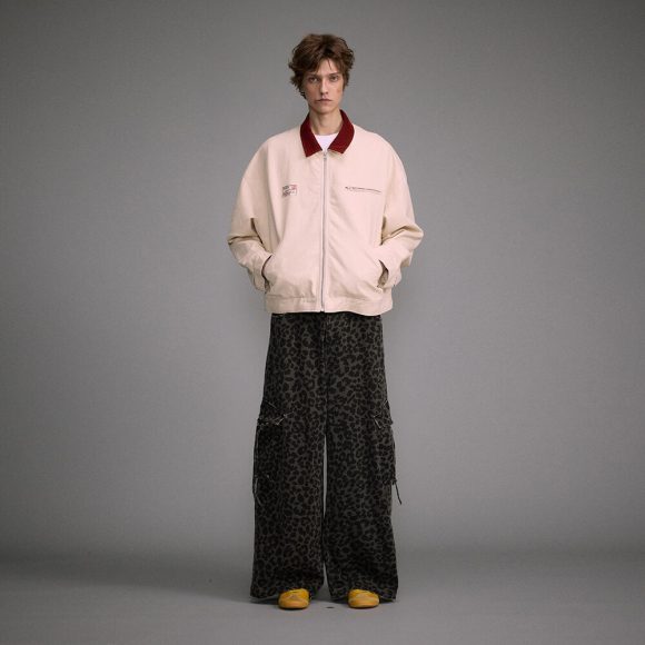 Vintage Leopard Print Wide Leg Pants Washed Old Large Pocket Overalls - Image 5