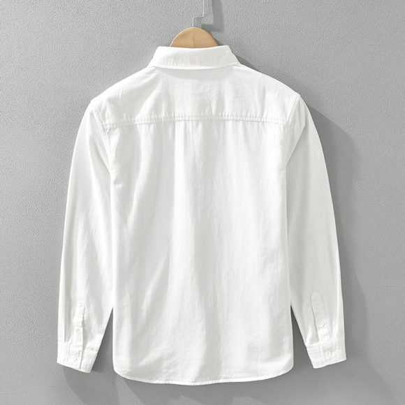 Men's Stitching Long-sleeved Shirt Fashion Cotton Casual All-match Artistic Loose Top - Image 6