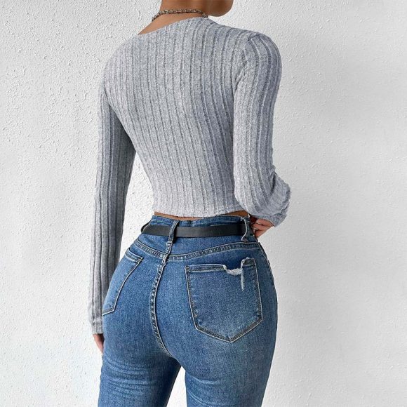 Fashion Personality Female Slim Short Midriff-baring Top - Image 3