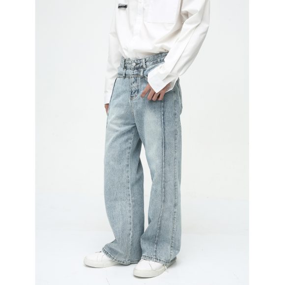Men's American-style Retro Casual Worn Looking Washed-out Jeans - Image 6