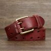 Men's Casual Retro Free Pin Punch First Layer Cowhide Lazy Belt - Image 4