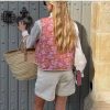 Autumn Small Floral Double-sided Wear Cotton Vest - Image 4