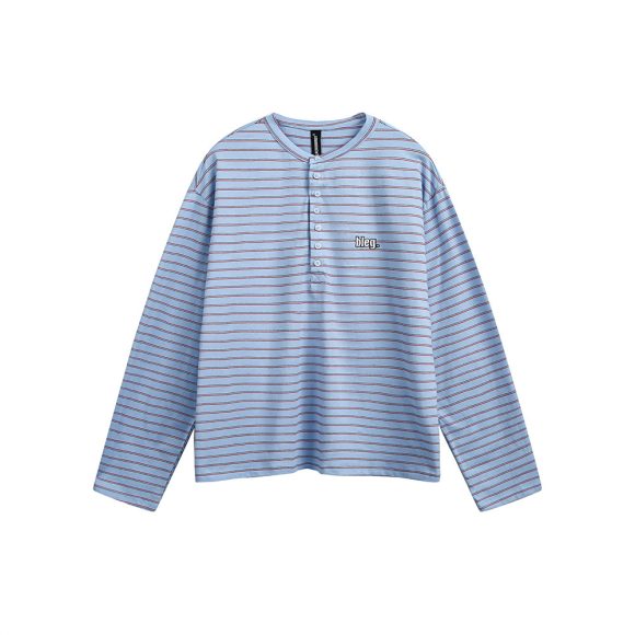 American Retro Men's Clothes Striped Long Sleeve Embroidered Button T-shirt - Image 4