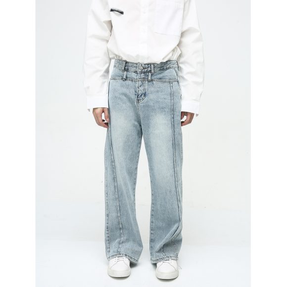Men's American-style Retro Casual Worn Looking Washed-out Jeans - Image 5