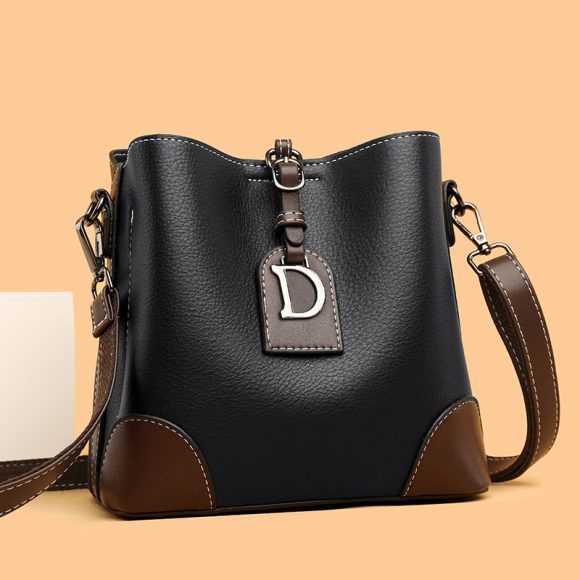 Retro Bucket Hand Shoulder Soft Leather Cross-body Bag - Image 3