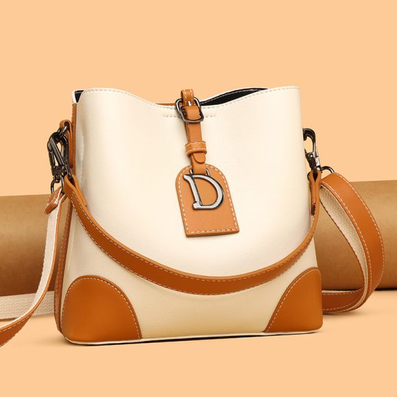 Retro Bucket Hand Shoulder Soft Leather Cross-body Bag - Image 4